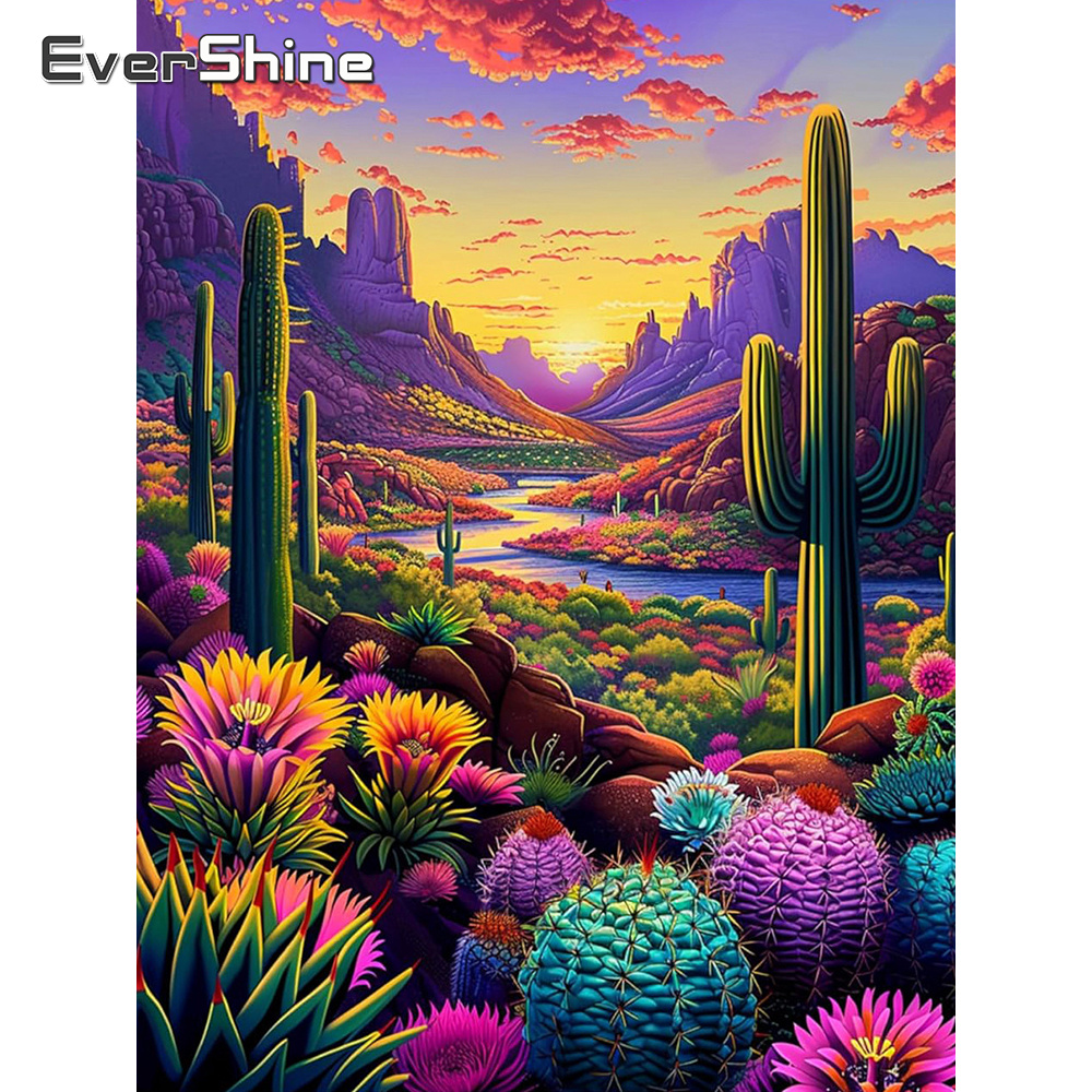Embroidery Unique Design - Evershine Cross Stitch Kit Cactus Flowers