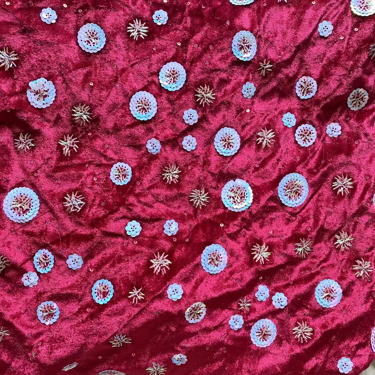 Velvet Fabric Embroidery - Velvet rolls bead tubes gold embroidery