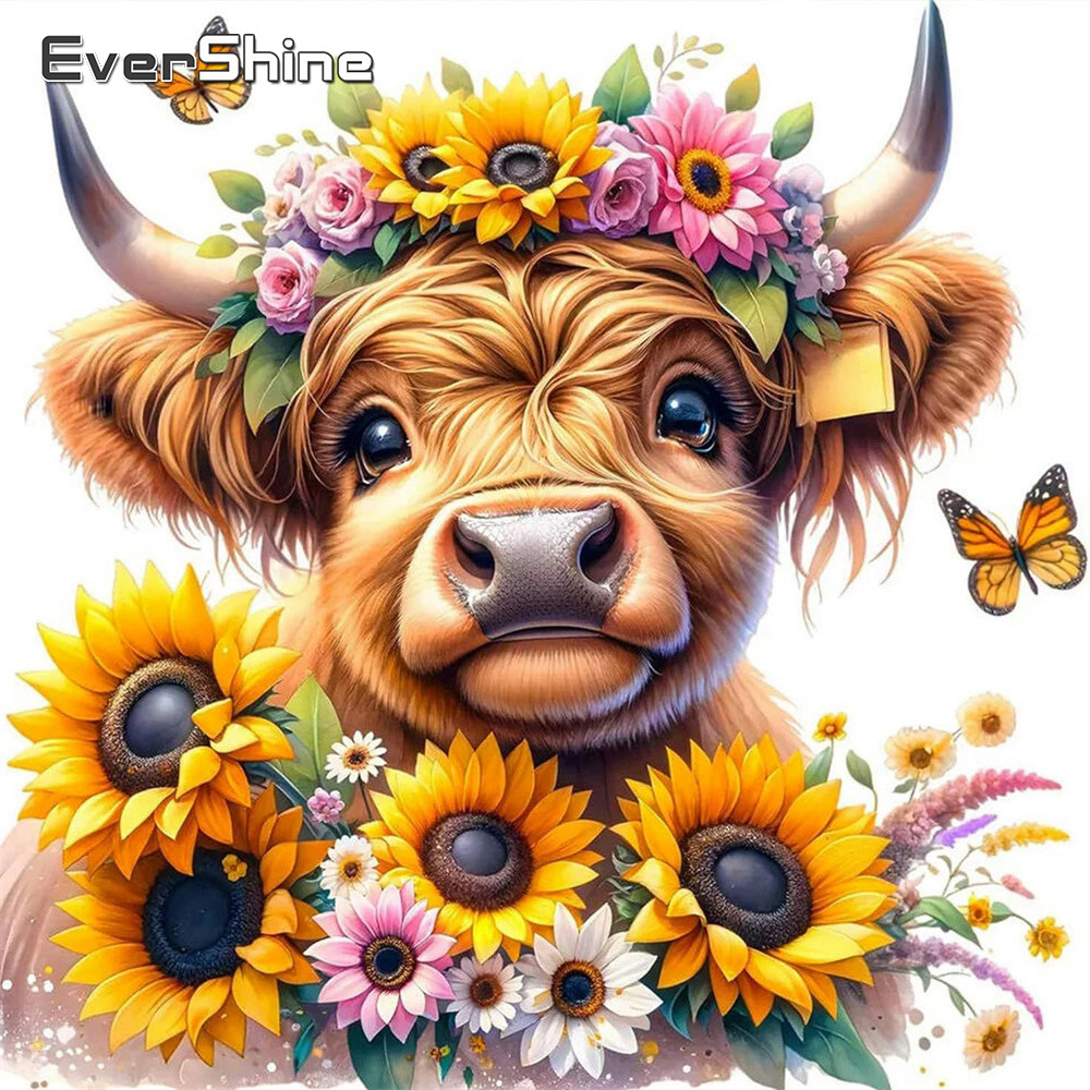 Embroidery Unique Design - Evershine Counted Cross Stitch Cow Animal