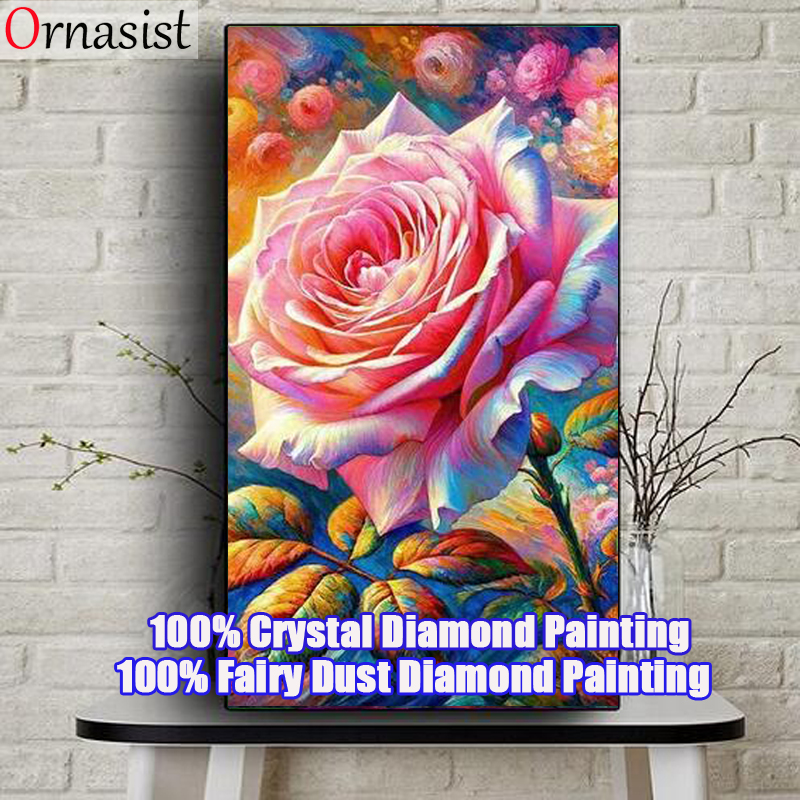 Embroidery Rose - Large Size Picture Full Crystal Diamond