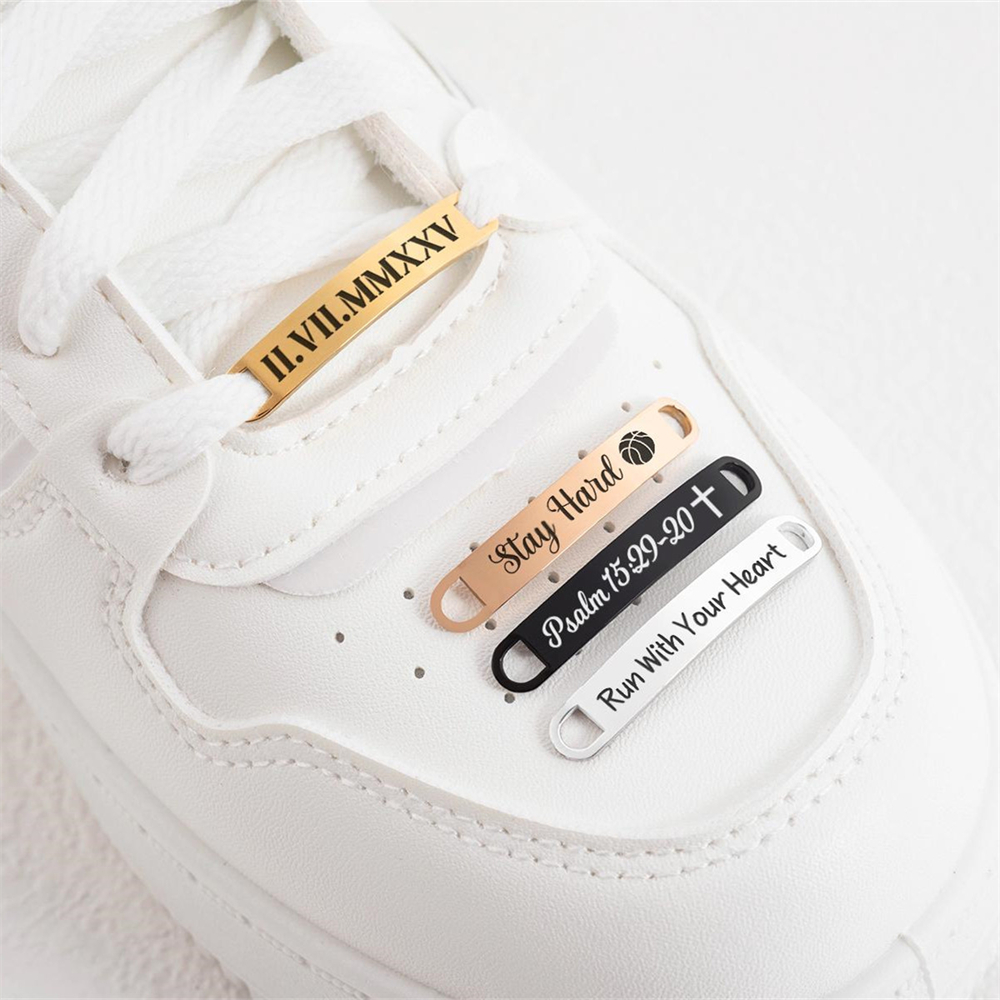 Embroidery Charm - Running Shoe Tag Personalized Engraved Name