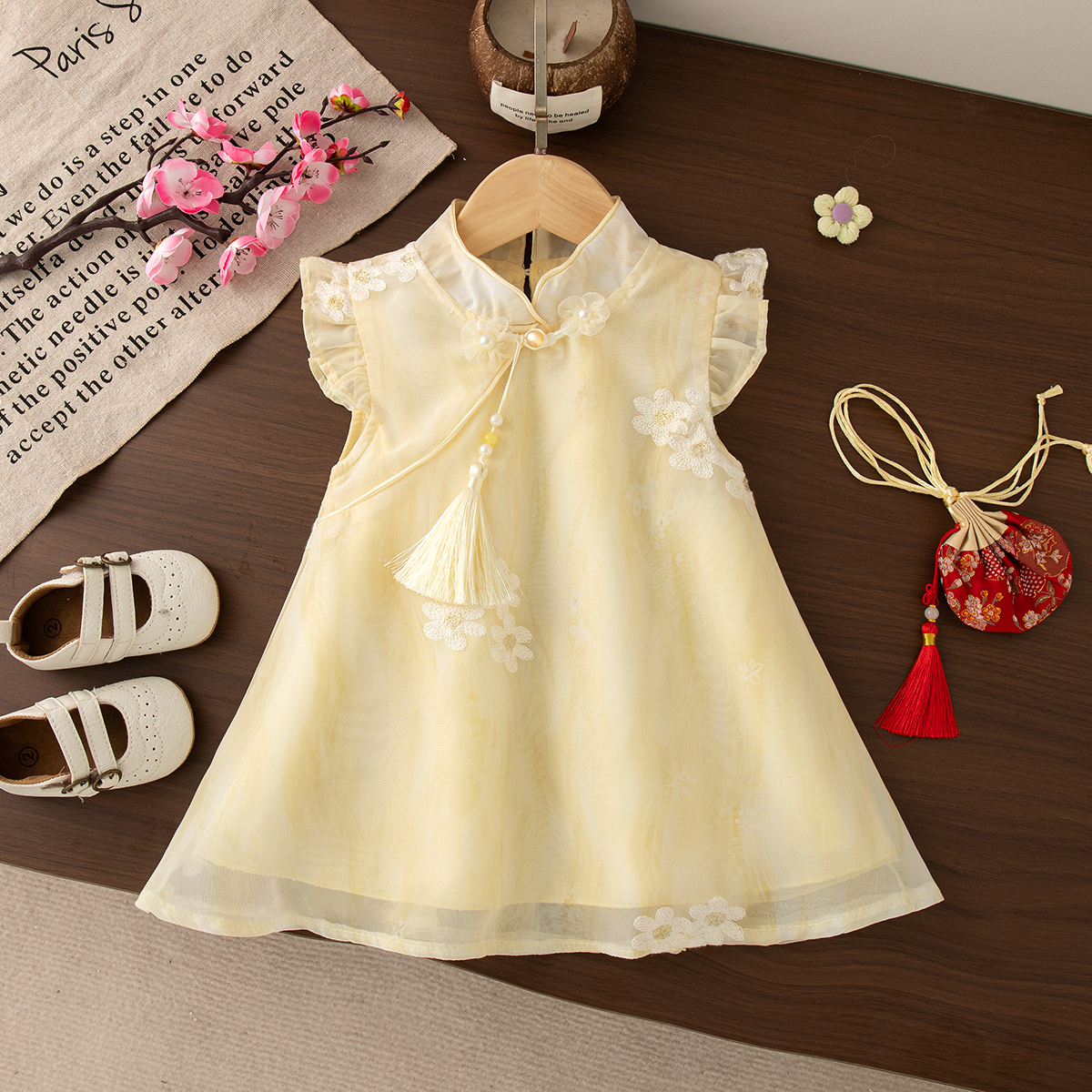 Embroidery Yellow Flower - Summer New Baby Girl Yellow Dress