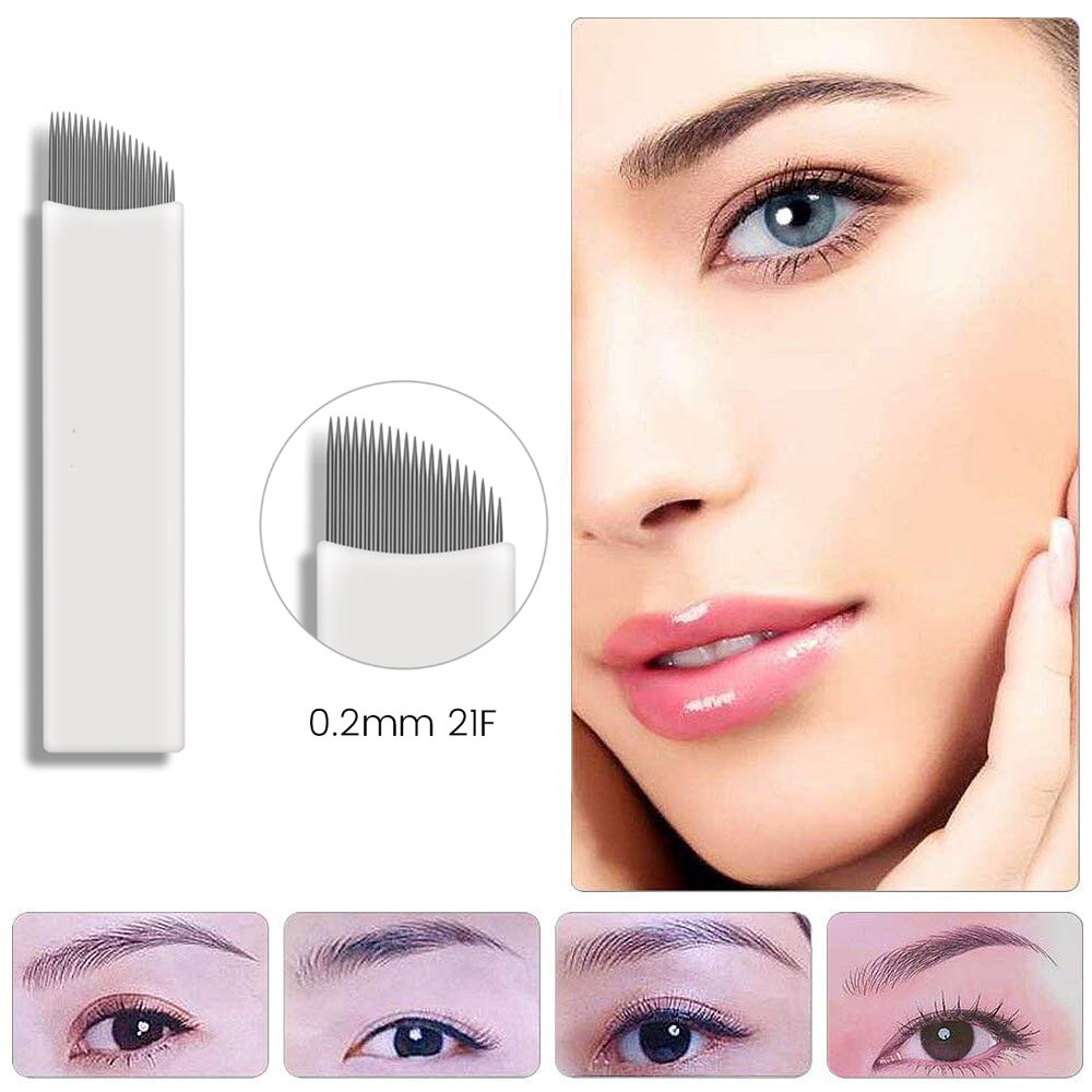 Embroidery Eyebrow - 100PCS 0.2MM White 18/21 Microblading Needles