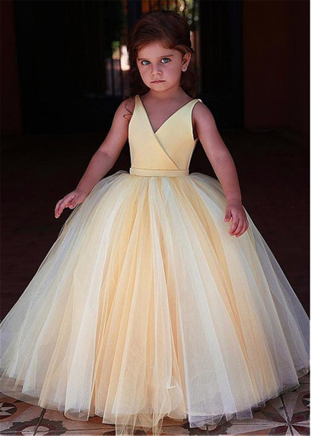Yellow Flower Girl Dresses For – Embroidery Yellow Flower Bewertung und Preis