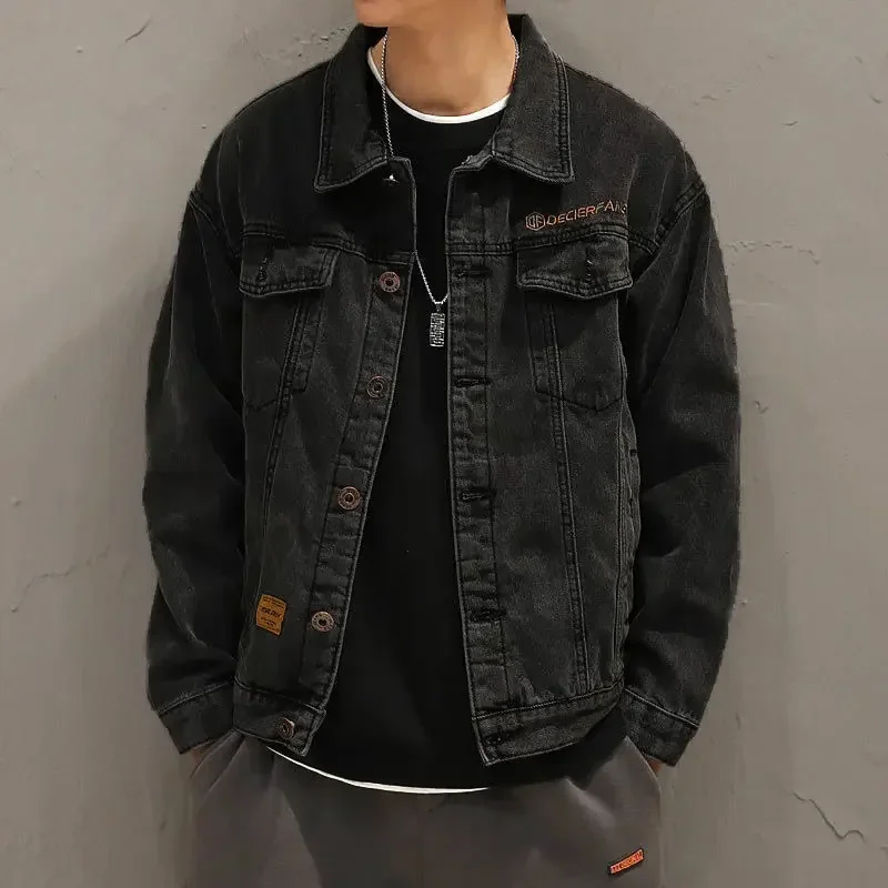 Denim Jackets Man Wide Shoulde – Embroidery Jacket Jeans Bewertung und Preis