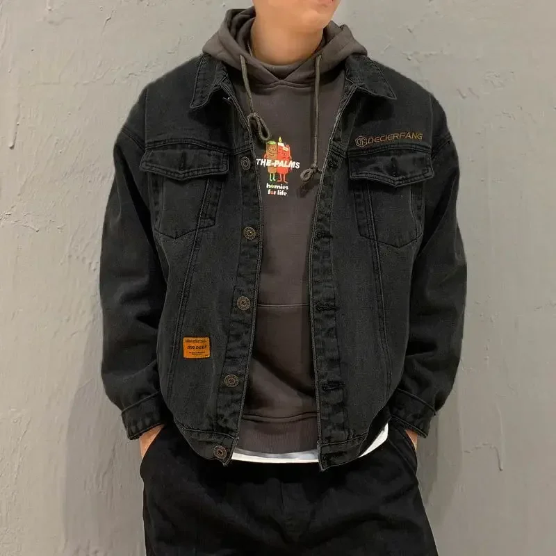 Denim Jackets Man Wide Shoulde – Embroidery Jacket Jeans Bewertung und Preis