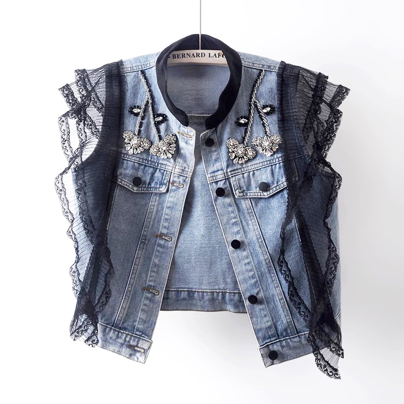 Fashion Ladies Vest Jacket Emb – Embroidery Jacket Jeans Bewertung und Preis