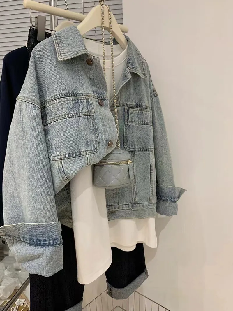 Denim Coat Women Y2k Spring Au – Embroidery Jacket Jeans Bewertung und Preis