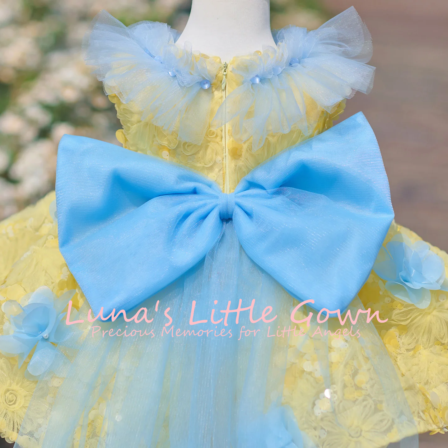 Yellow & Sky Blue Off‑Shoulder – Embroidery Yellow Flower Bewertung und Preis