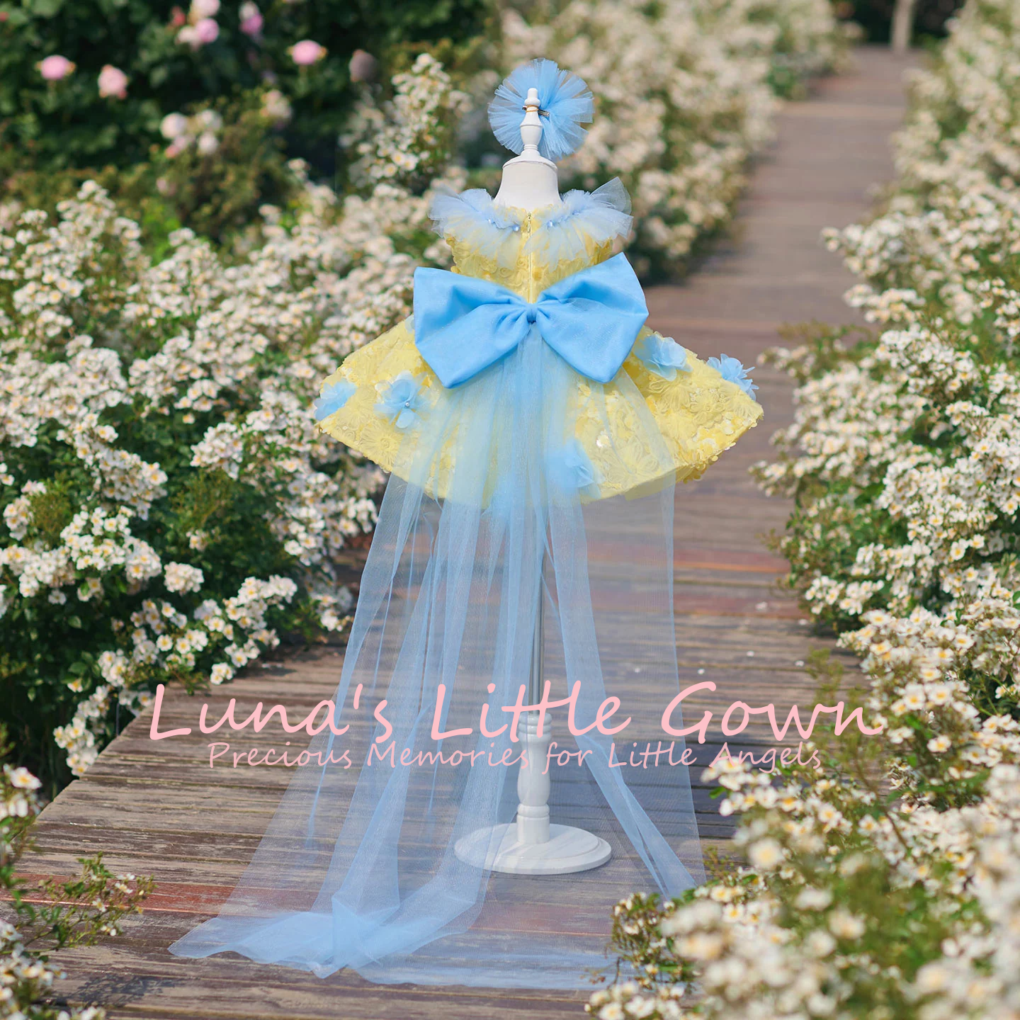 Yellow & Sky Blue Off‑Shoulder – Embroidery Yellow Flower Bewertung und Preis
