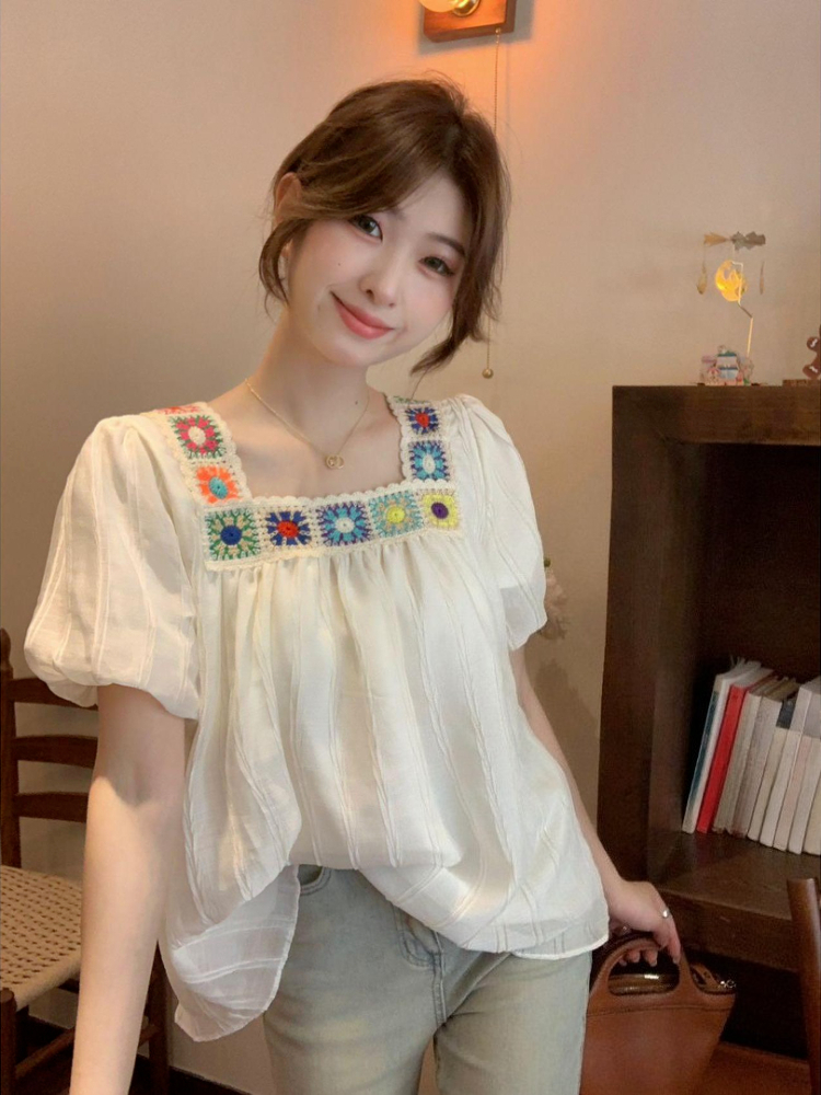 Women's French Inspired Square – Embroidery Unique Design Bewertung und Preis