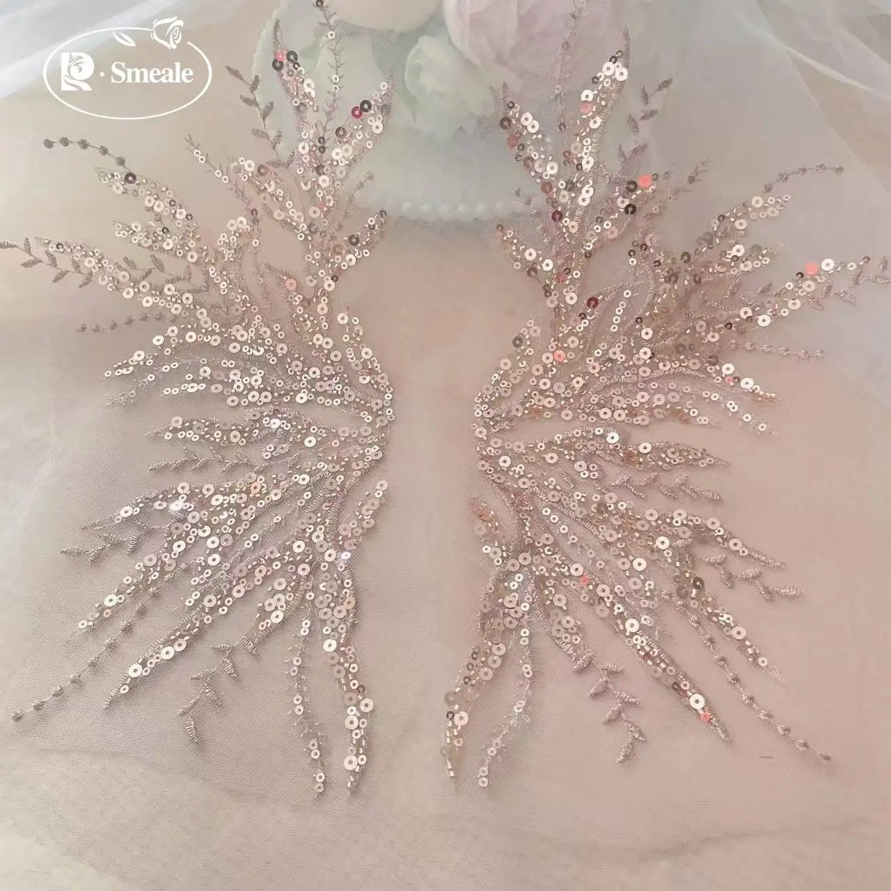 5Pair-2Pair.Rose Gold Sequin T – Embroidery Flower Pattern Bewertung und Preis