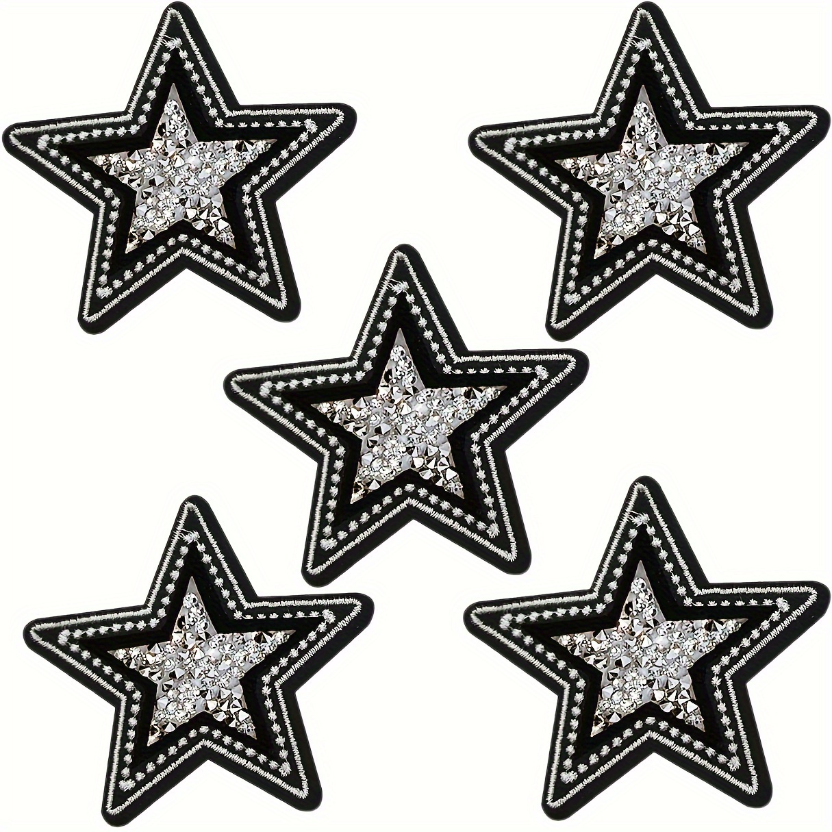 5 PCS Black and White Twinkle  – Embroidery Jacket Jeans Bewertung und Preis