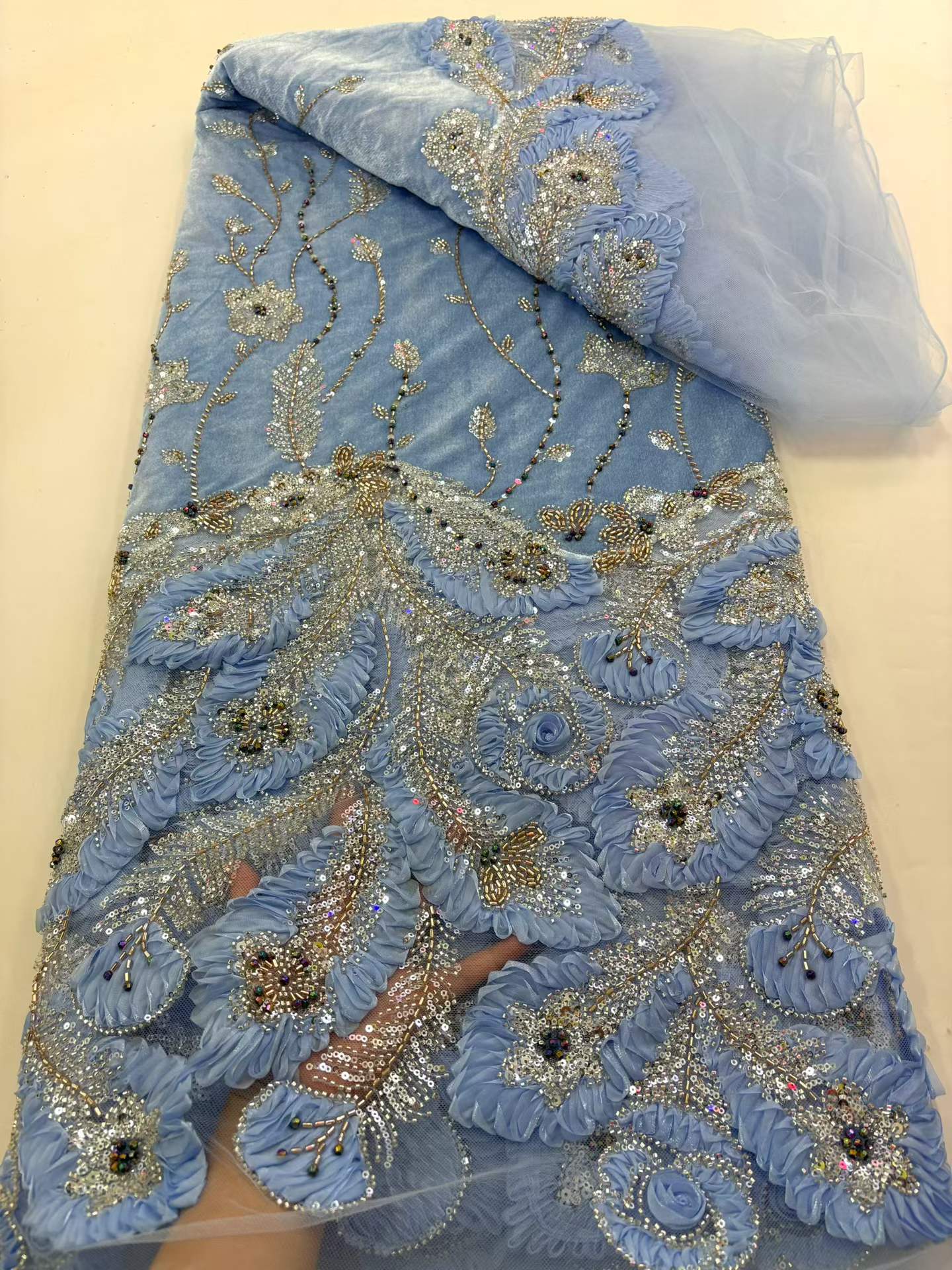 Velvet African Sequins Lace Fa – Velvet Fabric Embroidery Bewertung und Preis