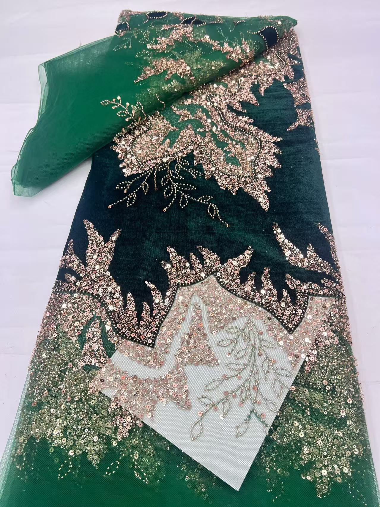High-Quality African Velvet La – Velvet Fabric Embroidery Bewertung und Preis