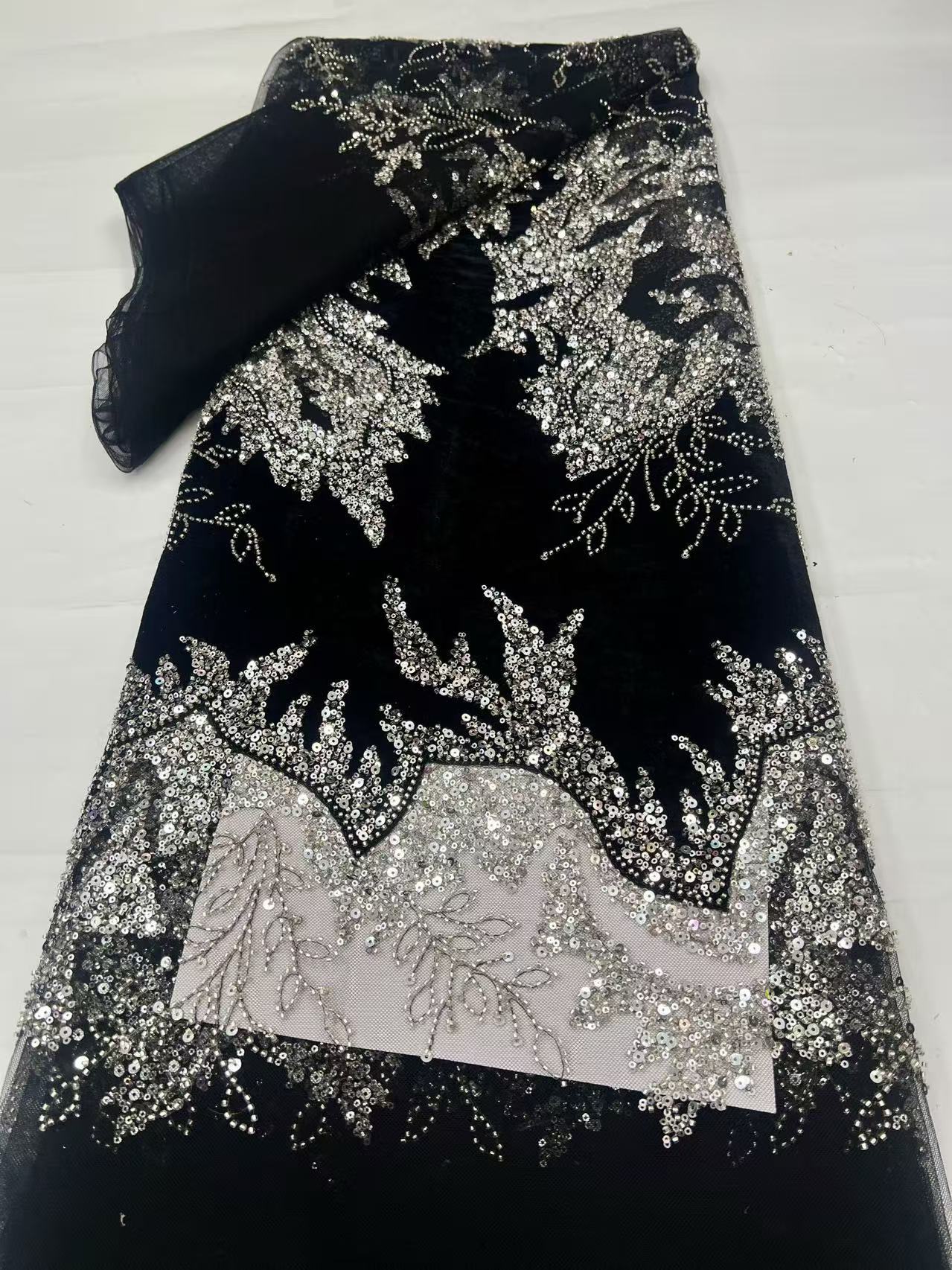 High-Quality African Velvet La – Velvet Fabric Embroidery Bewertung und Preis