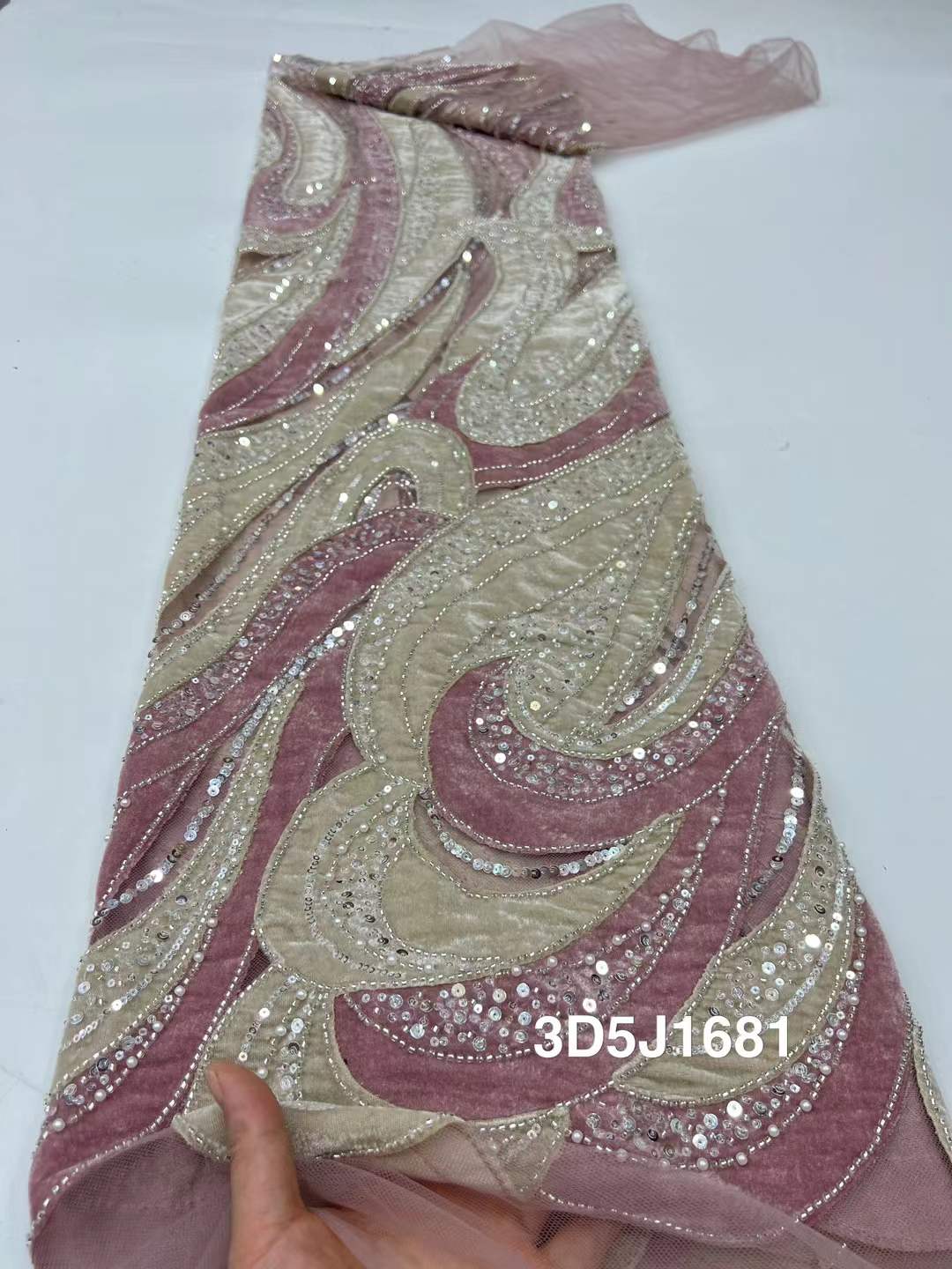 African Beads Velvet Lace Fabr – Velvet Fabric Embroidery Bewertung und Preis