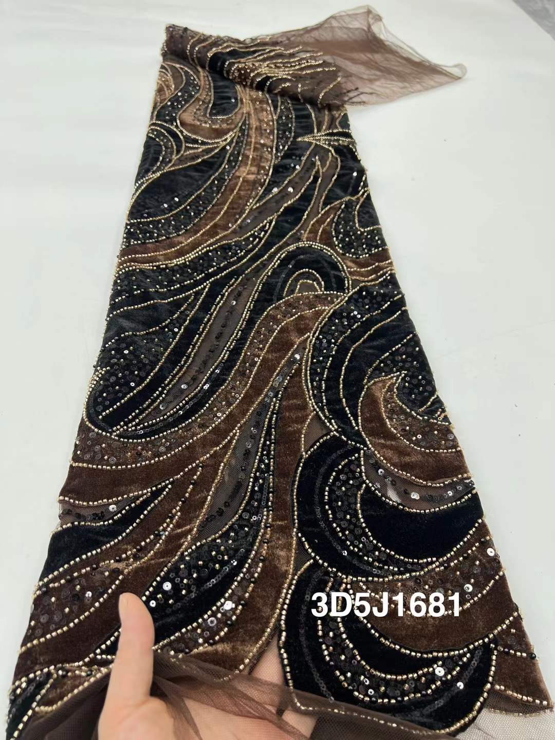 African Beads Velvet Lace Fabr – Velvet Fabric Embroidery Bewertung und Preis