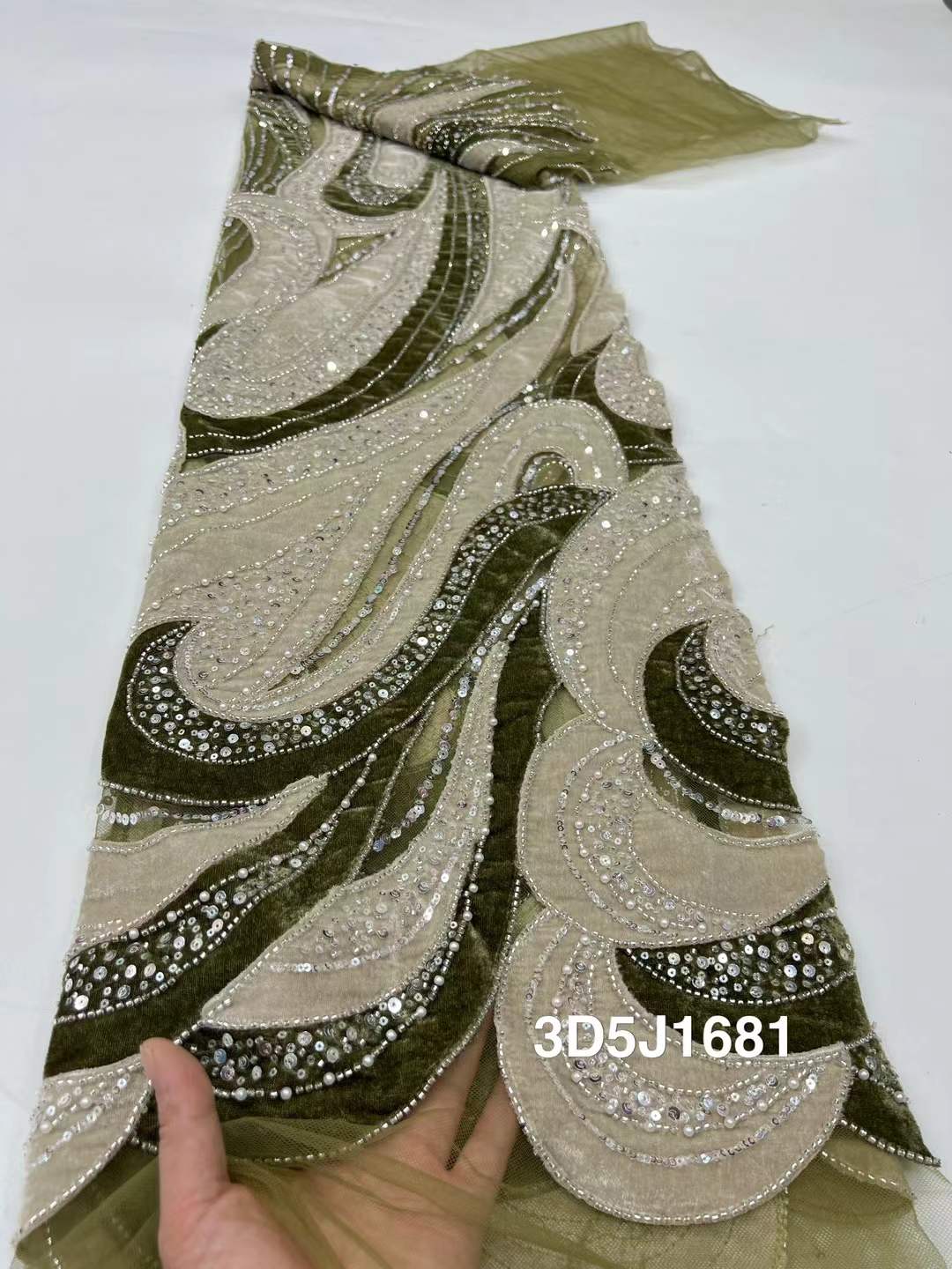 African Beads Velvet Lace Fabr – Velvet Fabric Embroidery Bewertung und Preis