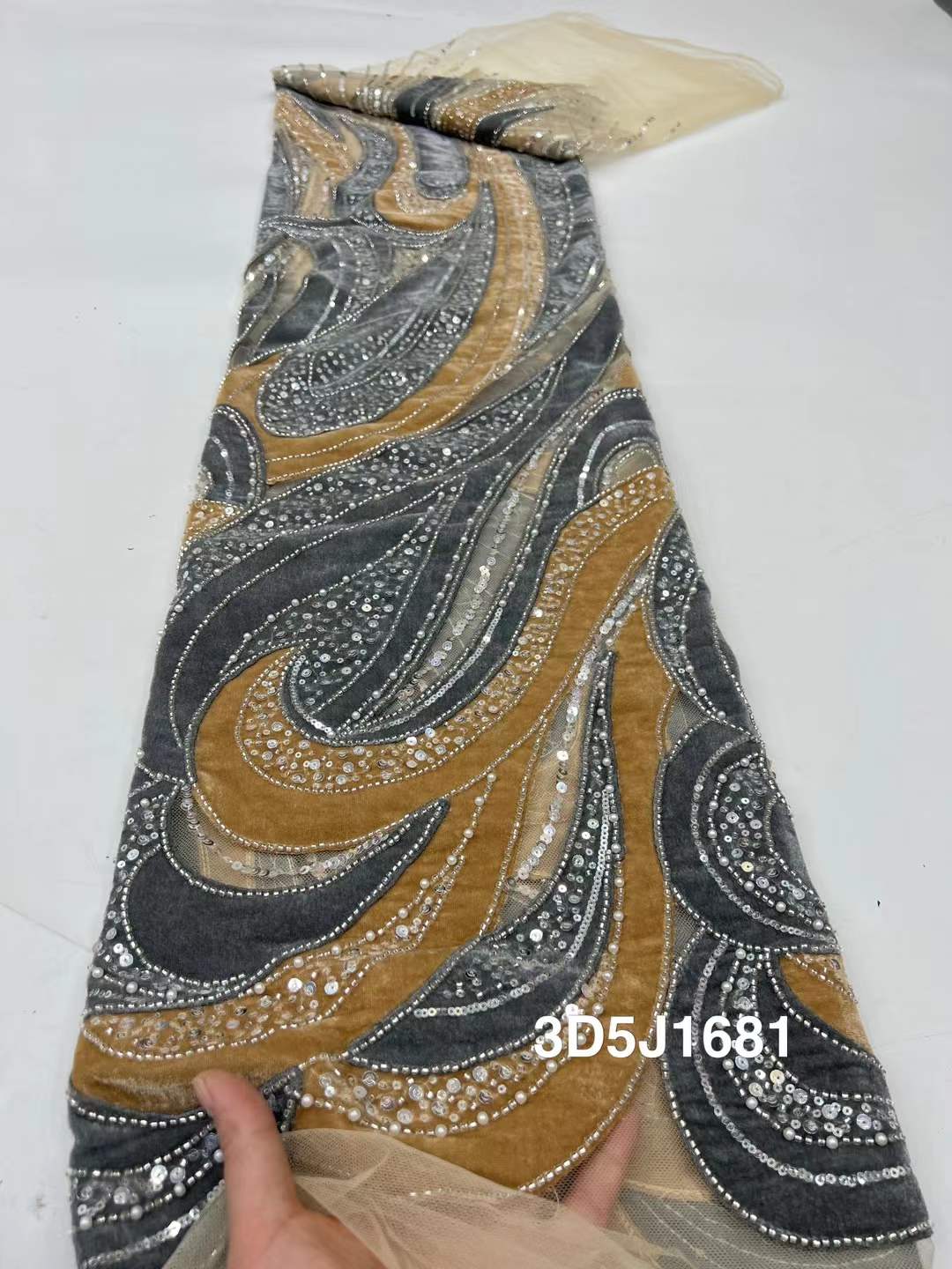 African Beads Velvet Lace Fabr – Velvet Fabric Embroidery Bewertung und Preis