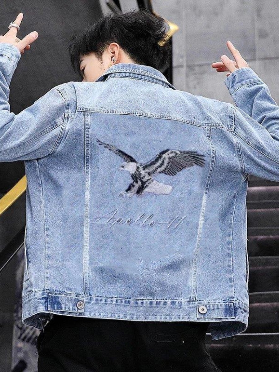 New 2026 Men's Denim Jacket Sp – Embroidery Jacket Jeans Bewertung und Preis