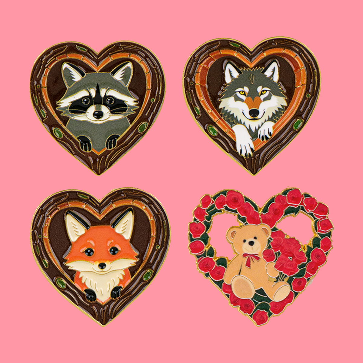 Fox Rose Bear Enamel Pins Anim – Embroidery Wallpaper Bewertung und Preis