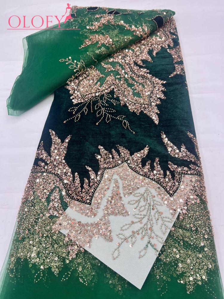 Latest African Velvet Lace Fab – Velvet Fabric Embroidery Bewertung und Preis