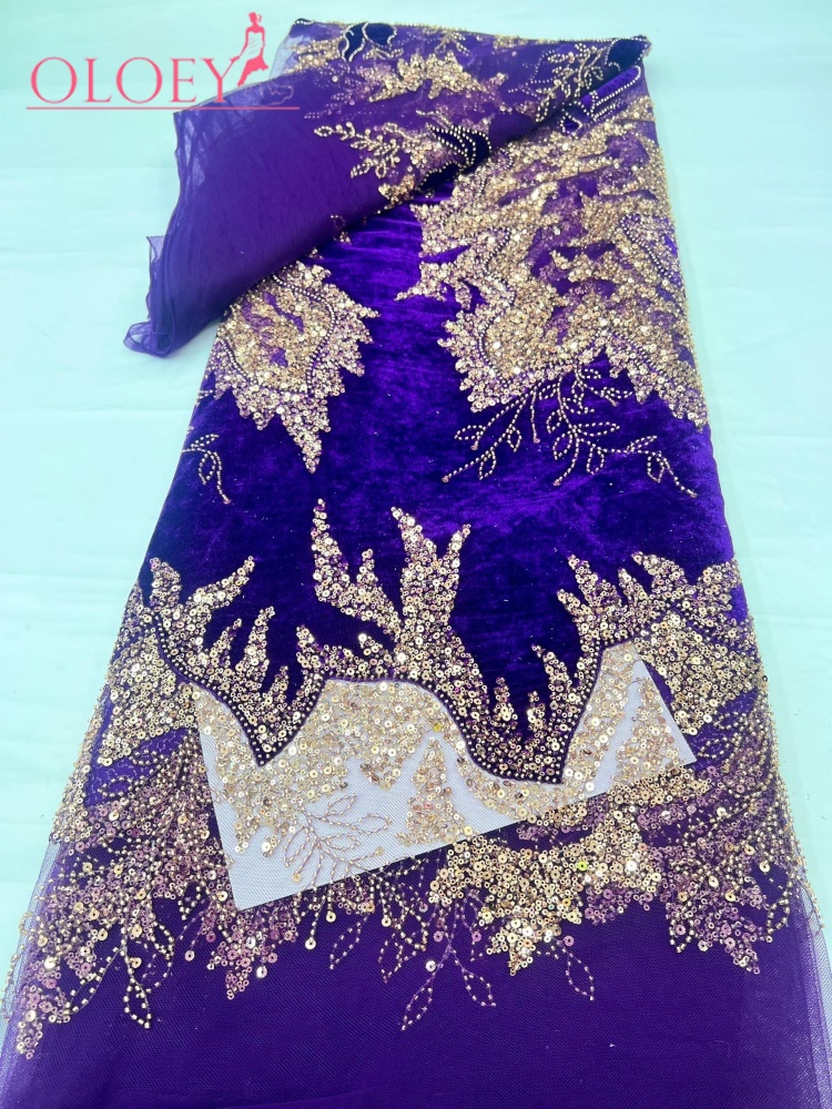 Latest African Velvet Lace Fab – Velvet Fabric Embroidery Bewertung und Preis