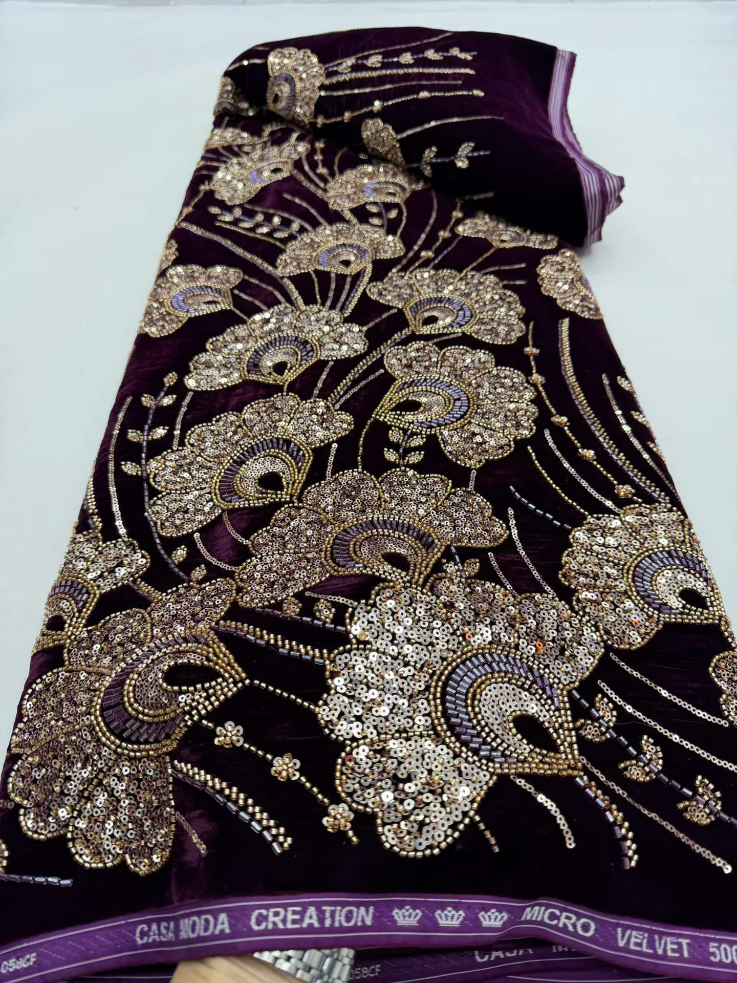 Nigerian French Velvet Lace Fa – Velvet Fabric Embroidery Bewertung und Preis