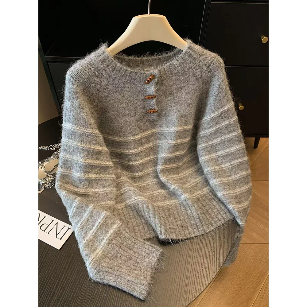 Autumn Winter Women's Striped  – Embroidery Fashion Bewertung und Preis