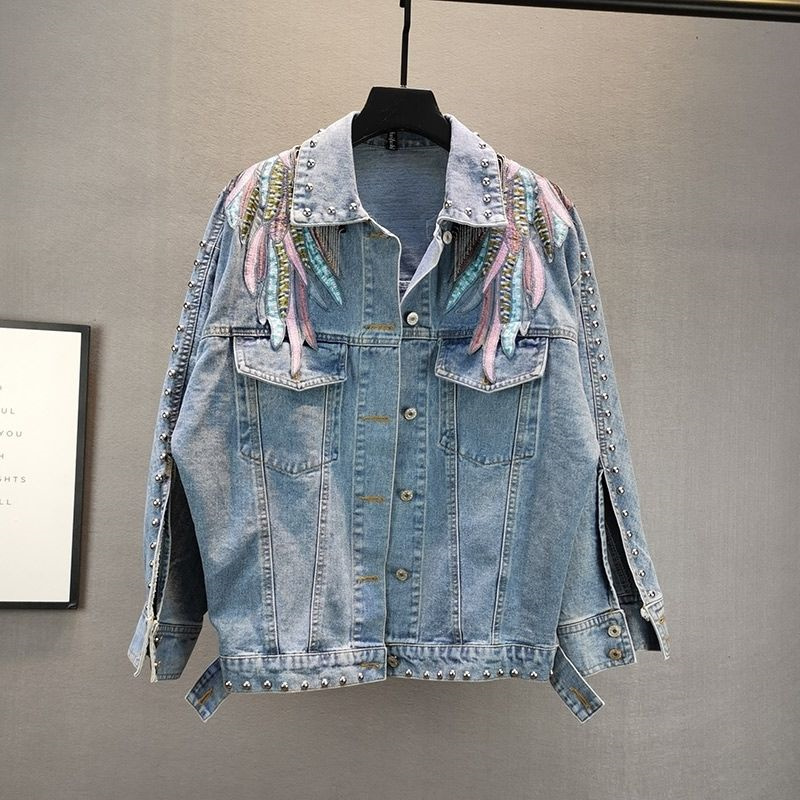2024 New AutumnFashion Rivet W – Embroidery Jacket Jeans Bewertung und Preis