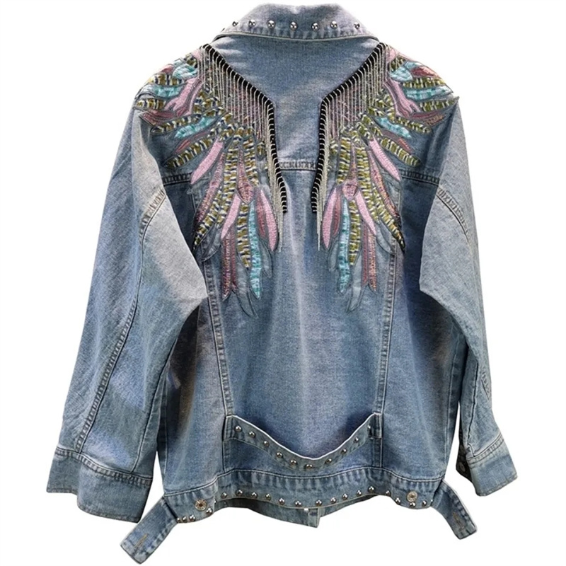 2024 New AutumnFashion Rivet W – Embroidery Jacket Jeans Bewertung und Preis