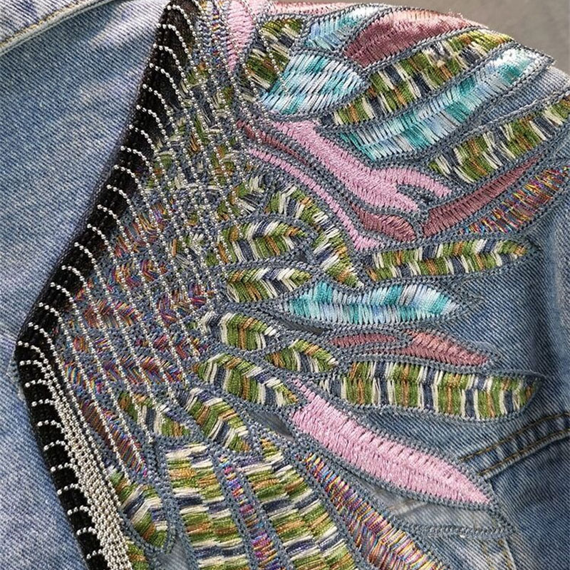 2024 New AutumnFashion Rivet W – Embroidery Jacket Jeans Bewertung und Preis