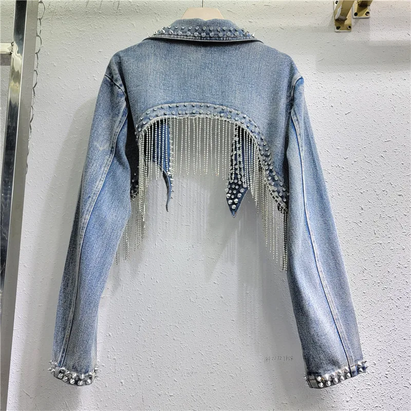 Rhinestone Beaded Tassels Rive – Embroidery Jacket Jeans Bewertung und Preis