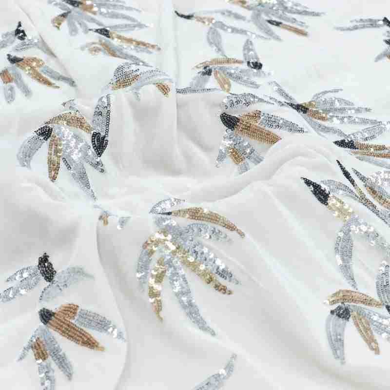 White three-dimensional flower – Velvet Fabric Embroidery Bewertung und Preis