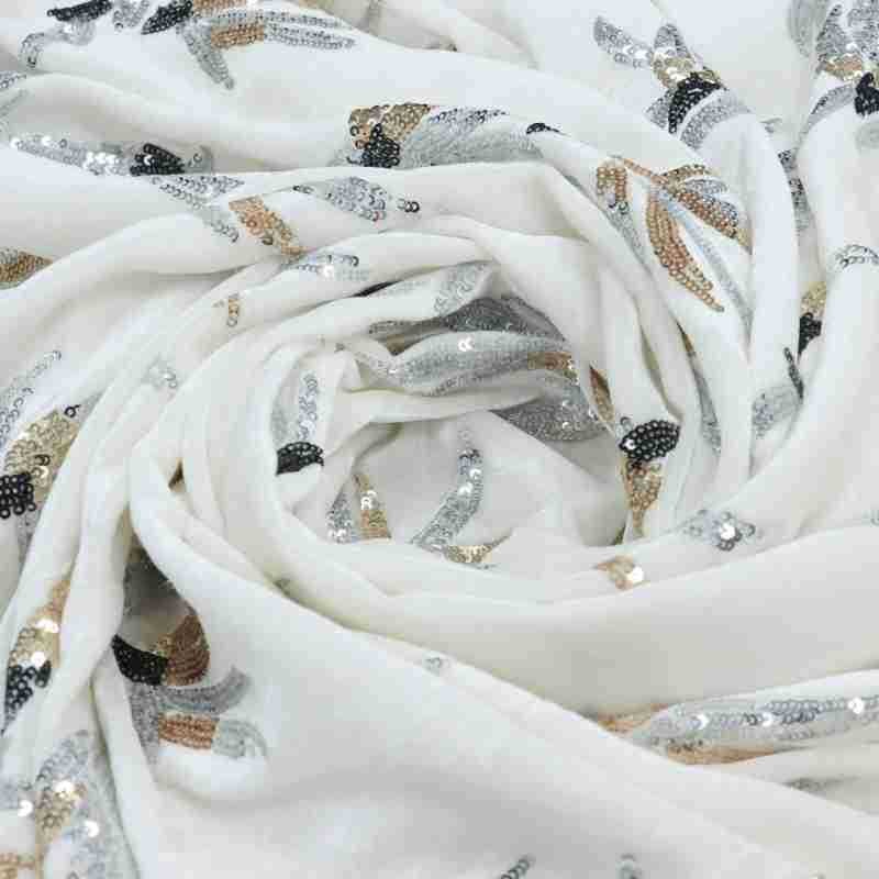 White three-dimensional flower – Velvet Fabric Embroidery Bewertung und Preis