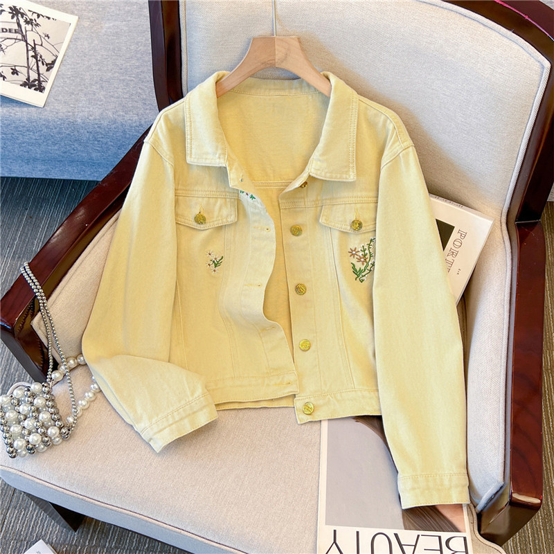 Korean Vintage Flower Embroide – Embroidery Jacket Jeans Bewertung und Preis