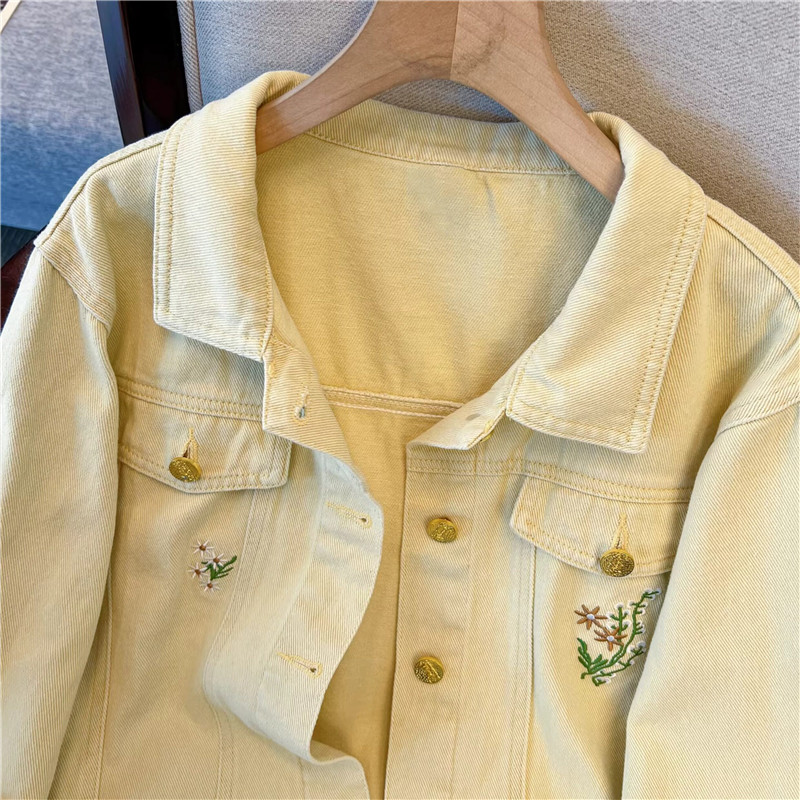 Korean Vintage Flower Embroide – Embroidery Jacket Jeans Bewertung und Preis
