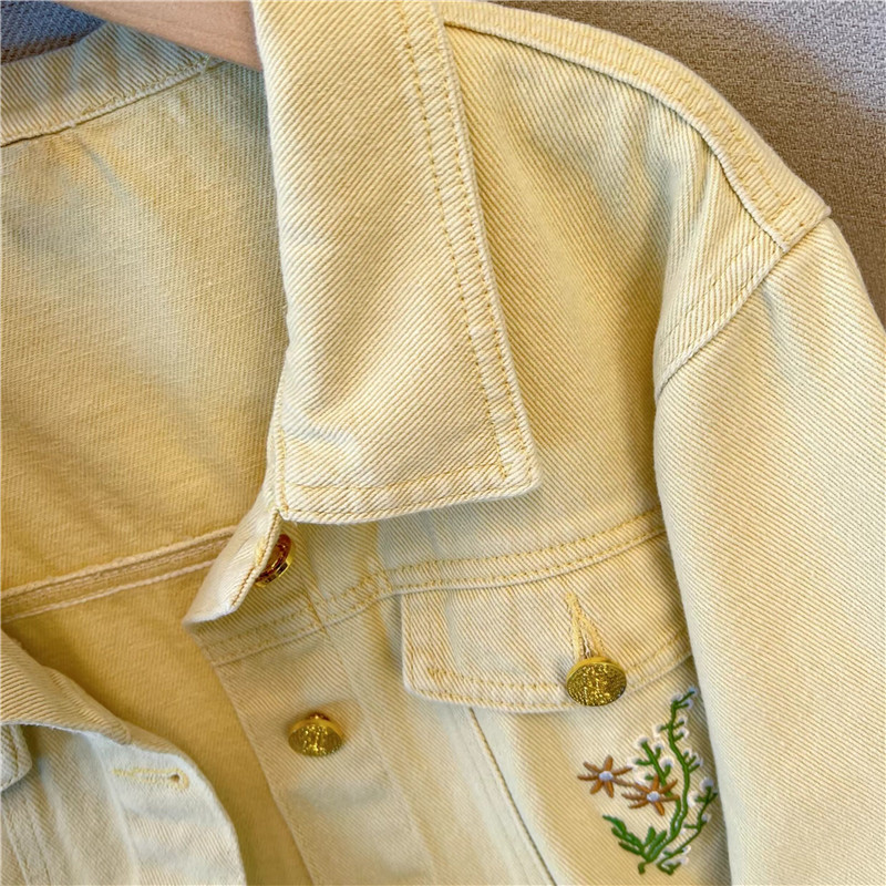 Korean Vintage Flower Embroide – Embroidery Jacket Jeans Bewertung und Preis