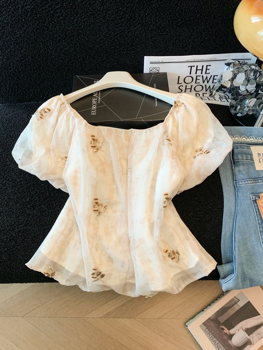 Beige Heavy Embroidery Sequin  – Embroidery Unique Design Bewertung und Preis