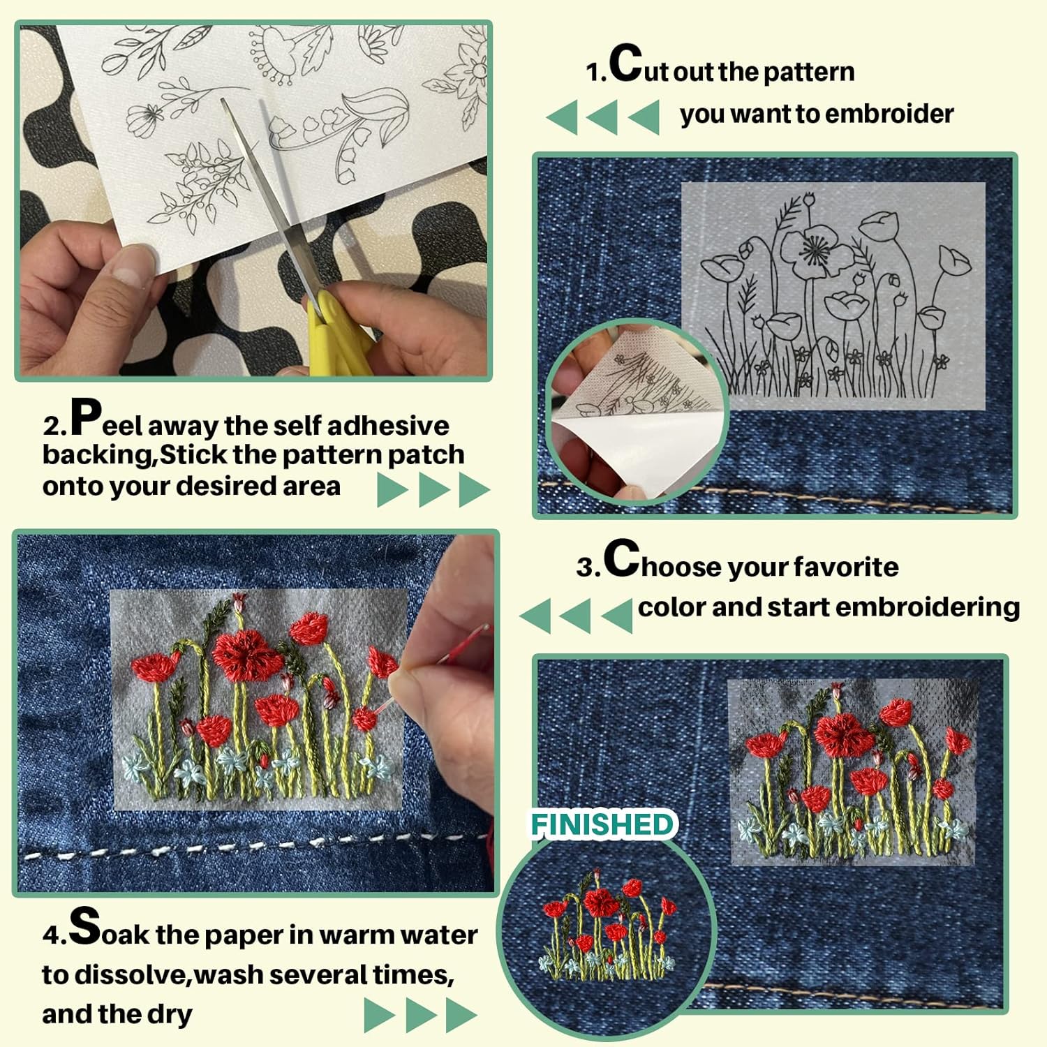 Water Soluble Stabilizer for E – Embroidery Flower Pattern Bewertung und Preis