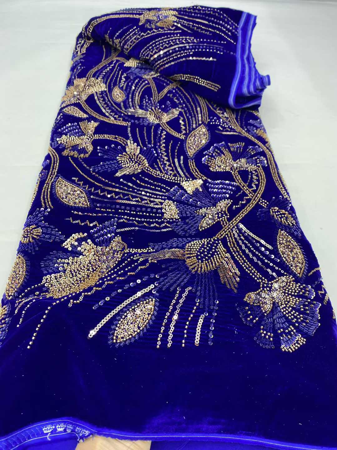 Luxury African Velvet Lace Fab – Velvet Fabric Embroidery Bewertung und Preis