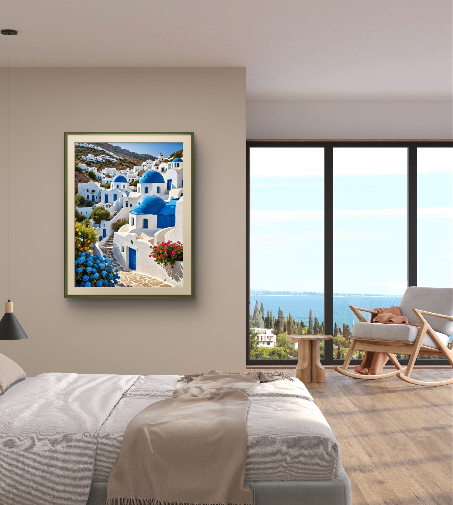 1pc frameless Aegean Sea Blue  – Embroidery Handicraft Bewertung und Preis