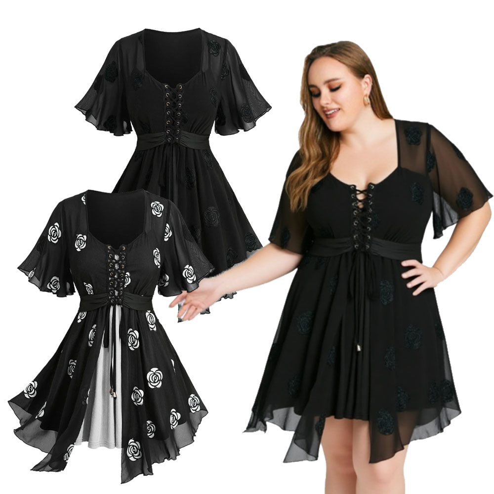 Plus Size 2-in-1 Tops Rose Flo – Embroidery Rose Bewertung und Preis