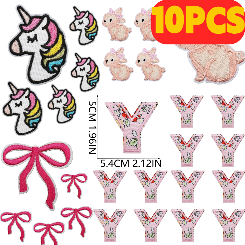 10PCS Pink Letter Cartoon Embr – Embroidery Alphabet Designs Bewertung und Preis