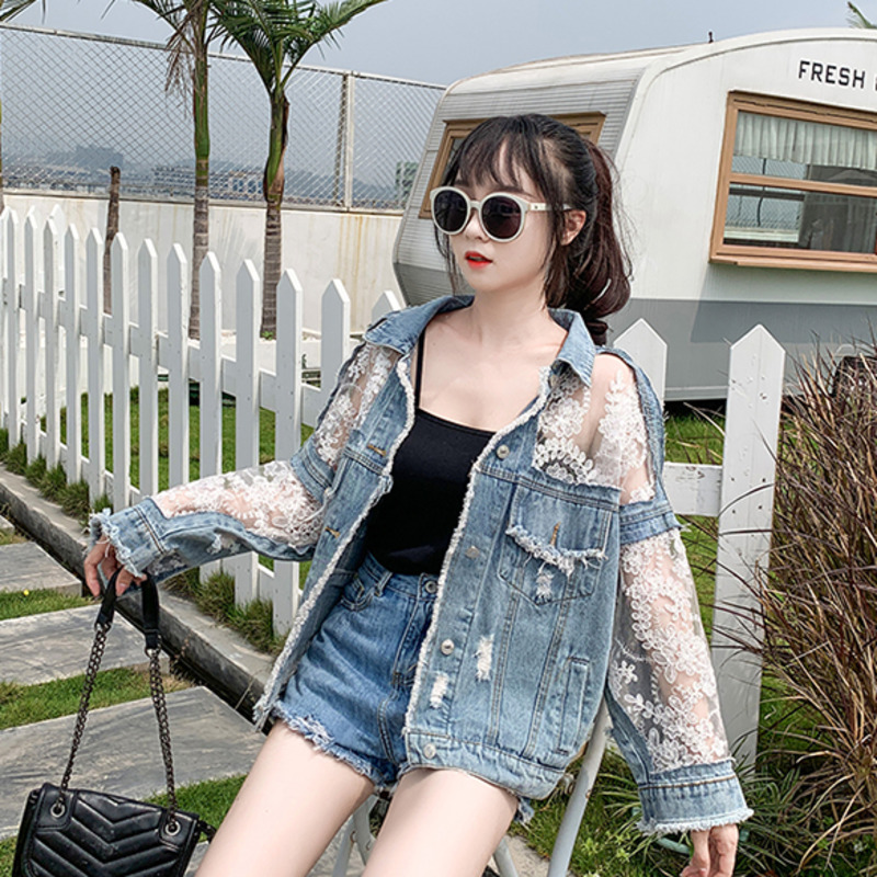Autumn Fashion Streetwear Lace – Embroidery Jacket Jeans Bewertung und Preis