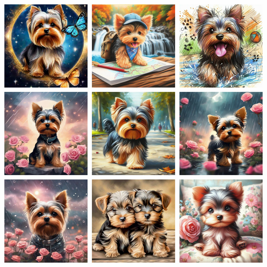 Yorkshire Terrier Dog 5D DIY D – Embroidery Handicraft Bewertung und Preis