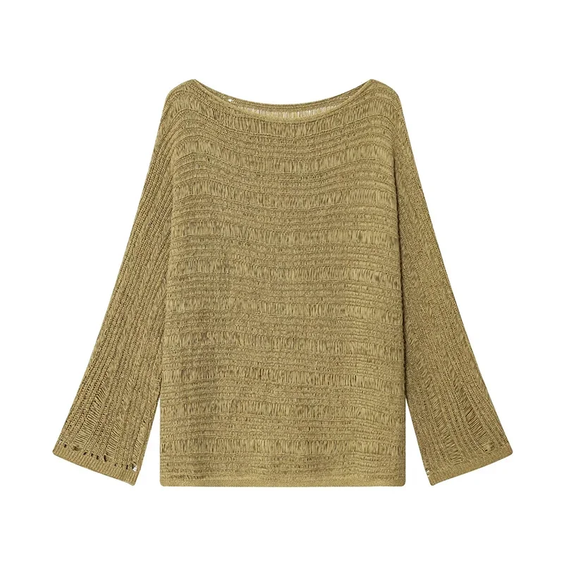 Vintage Boat Neck Knit Sweater – Embroidery Fashion Bewertung und Preis