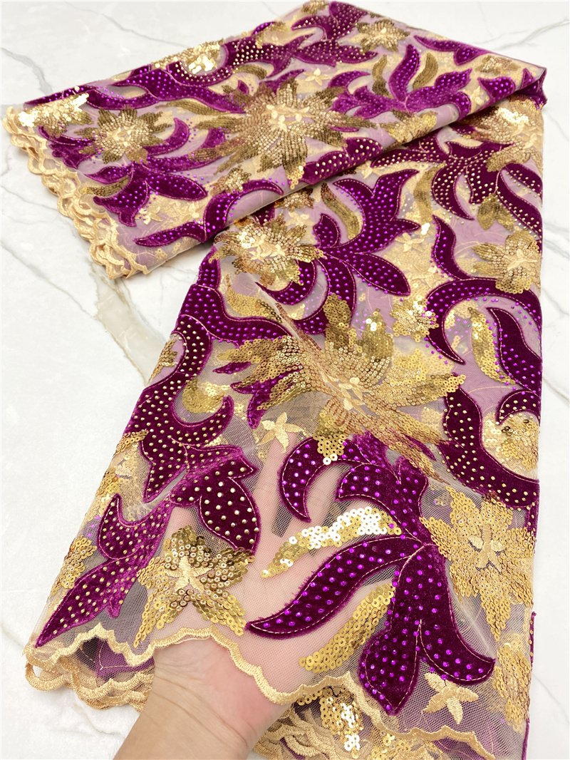 PGC Blue African Velvet Lace F – Velvet Fabric Embroidery Bewertung und Preis