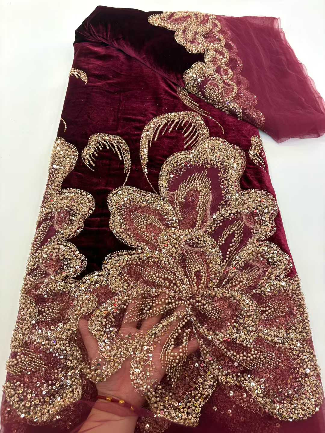 African Velvet Beaded Heavy La – Velvet Fabric Embroidery Bewertung und Preis